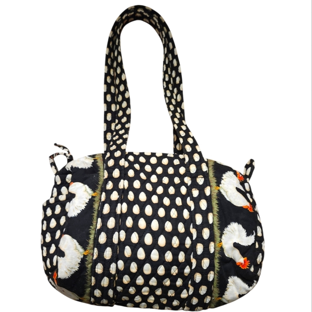Vera Bradley Black and Cream Chicken Quilted Tote